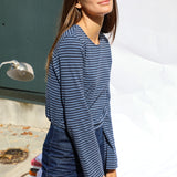 Cozy Long T-Shirt Stripes Blue