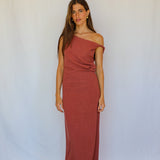 Soft Asymmetric Linen Dress Coral