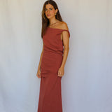 Soft Asymmetric Linen Dress Coral
