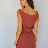 Soft Asymmetric Linen Dress Coral