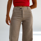 Low Waist Linen Pants Taupe