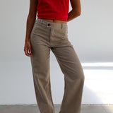 Low Waist Linen Pants Taupe