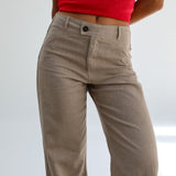 Low Waist Linen Pants Taupe