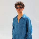 Vintage Linen Shirt Blue