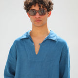 Vintage Linen Shirt Blue