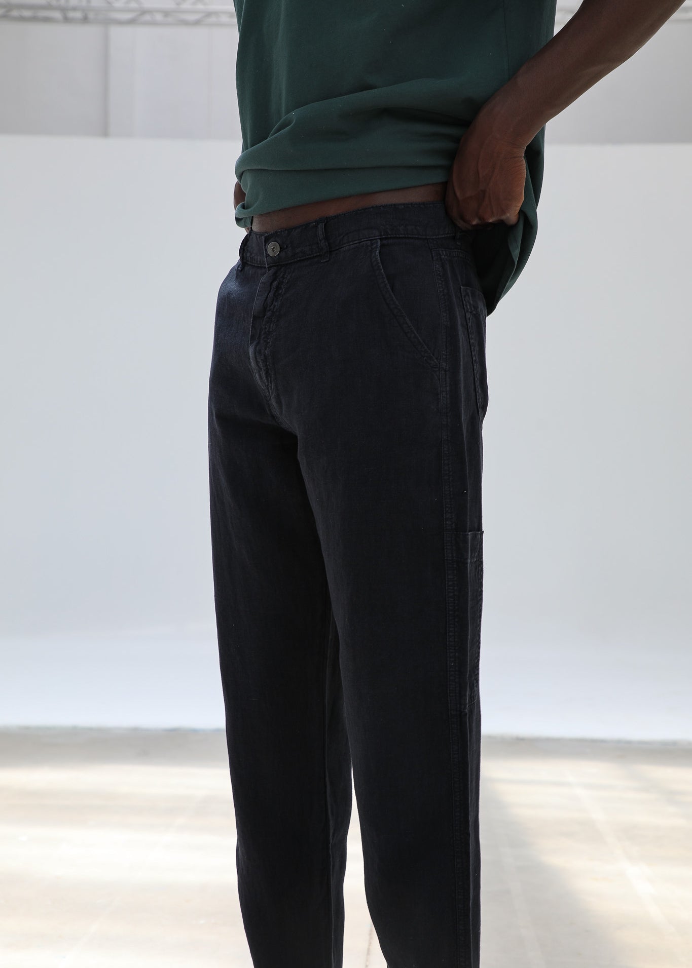 Linen Modern Comfy Pants Navy