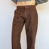 Modern Comfy Pants Stripes Brown