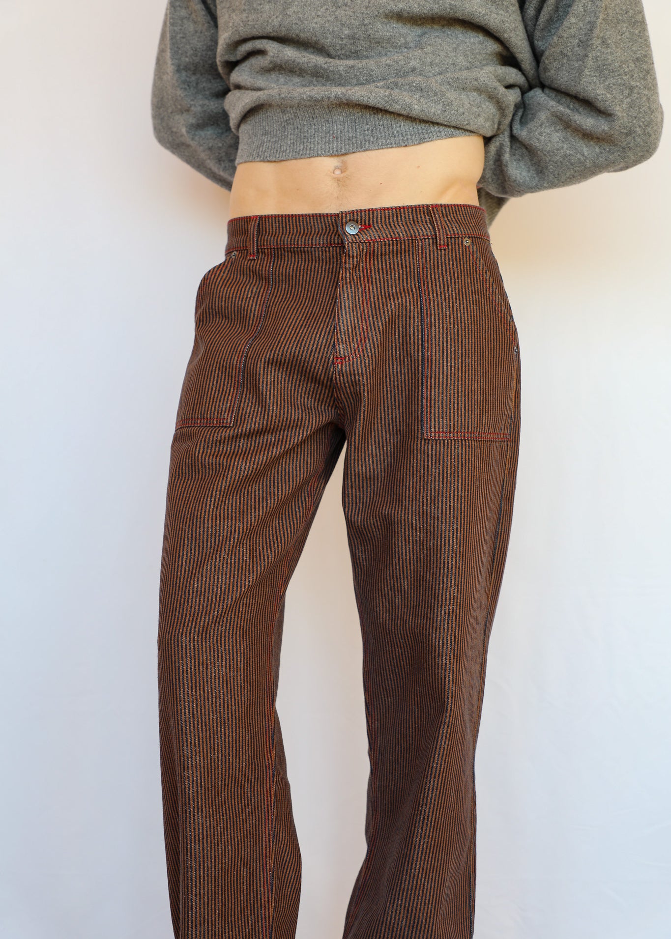 Modern Comfy Pants Stripes Brown