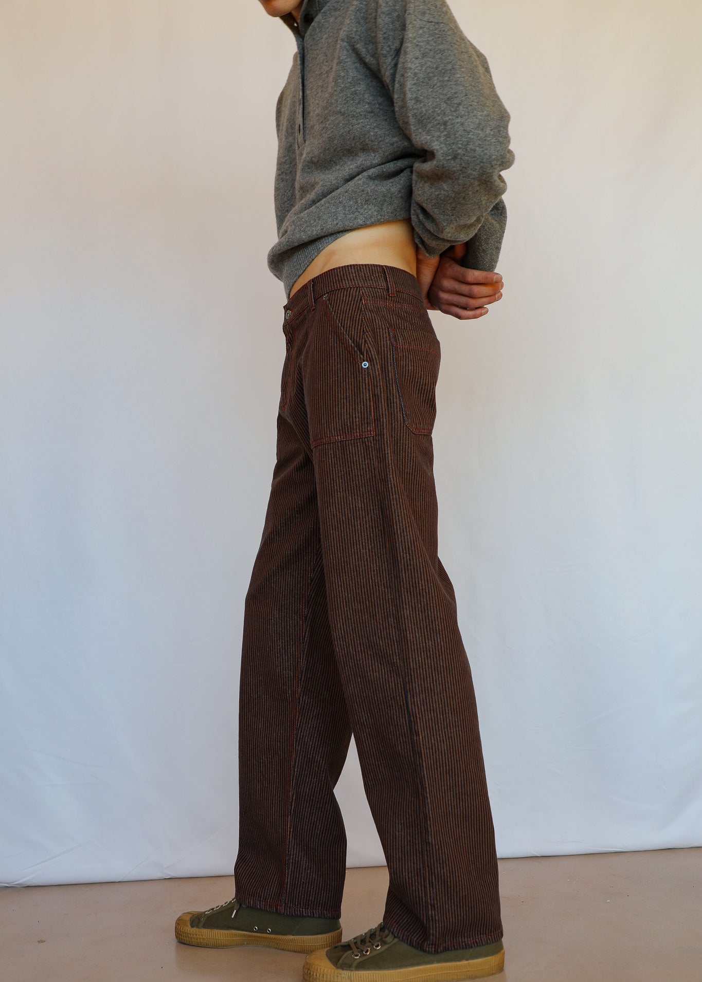 Modern Comfy Pants Stripes Brown