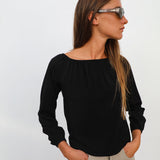 Off-Shoulder Tencel Blouse Black