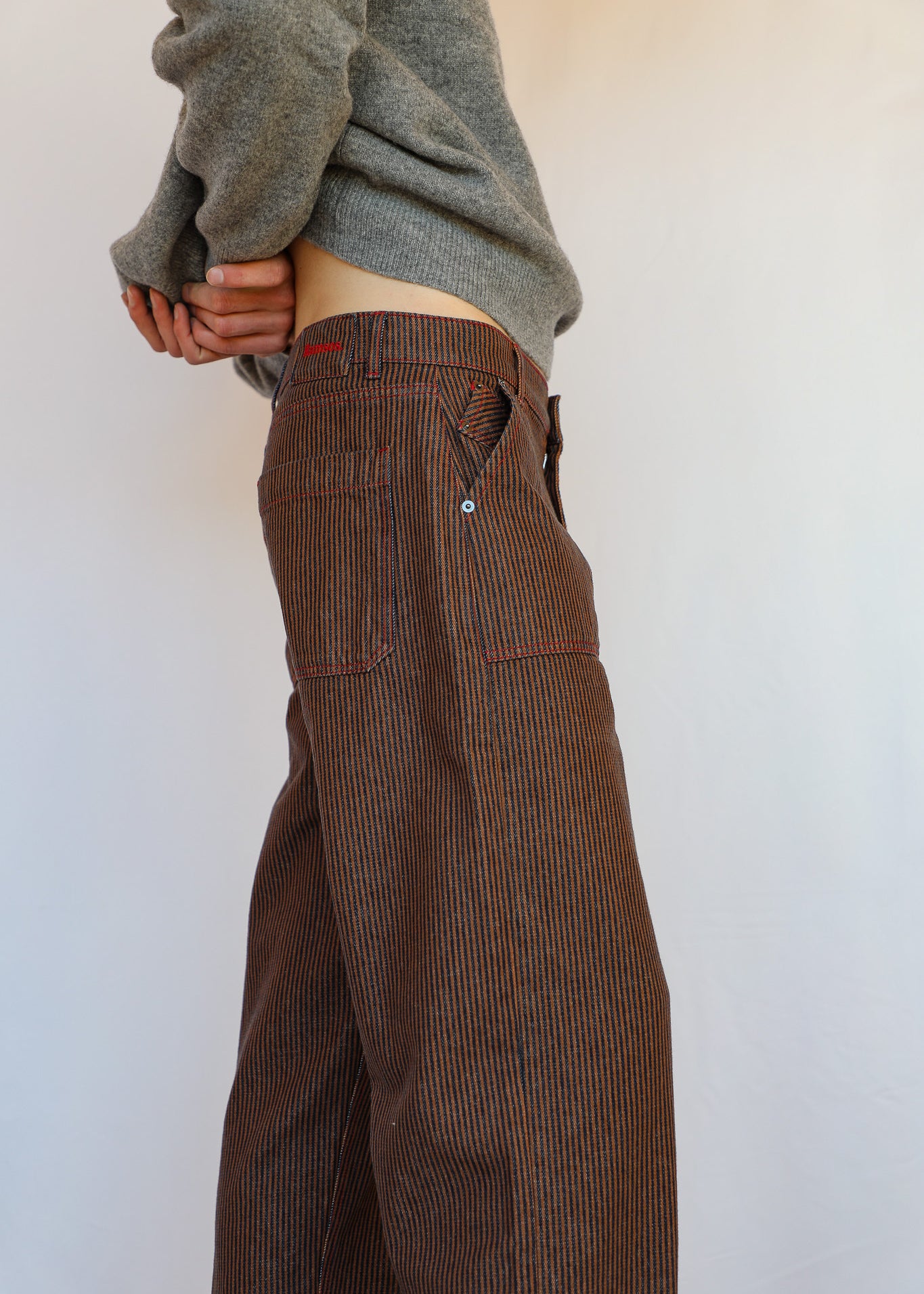 Modern Comfy Pants Stripes Brown