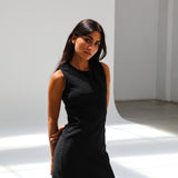 Back Hole Maxi Dress Black