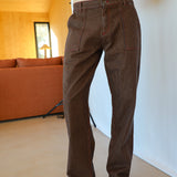 Modern Comfy Pants Stripes Brown