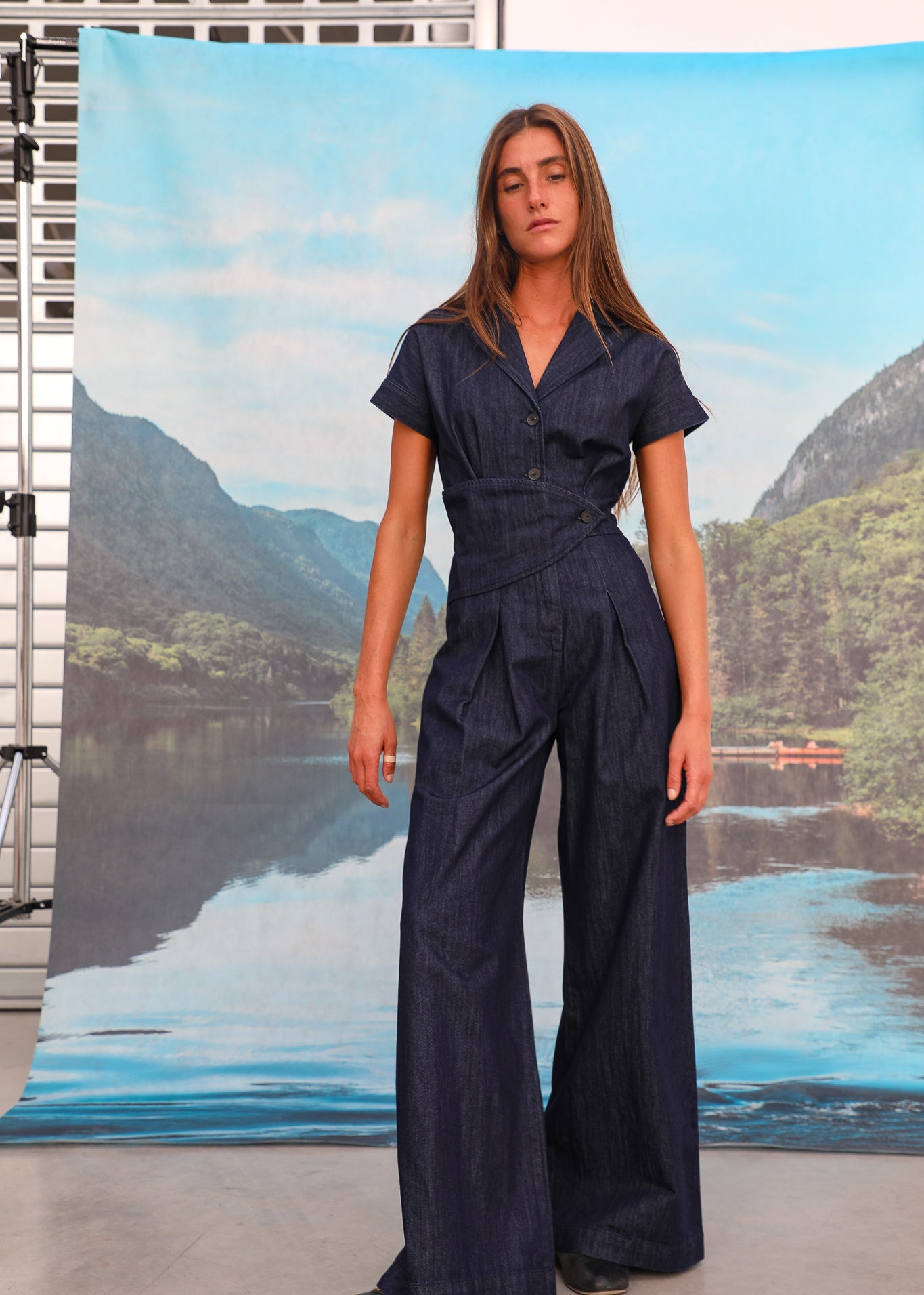 Denim Buttons Romper
