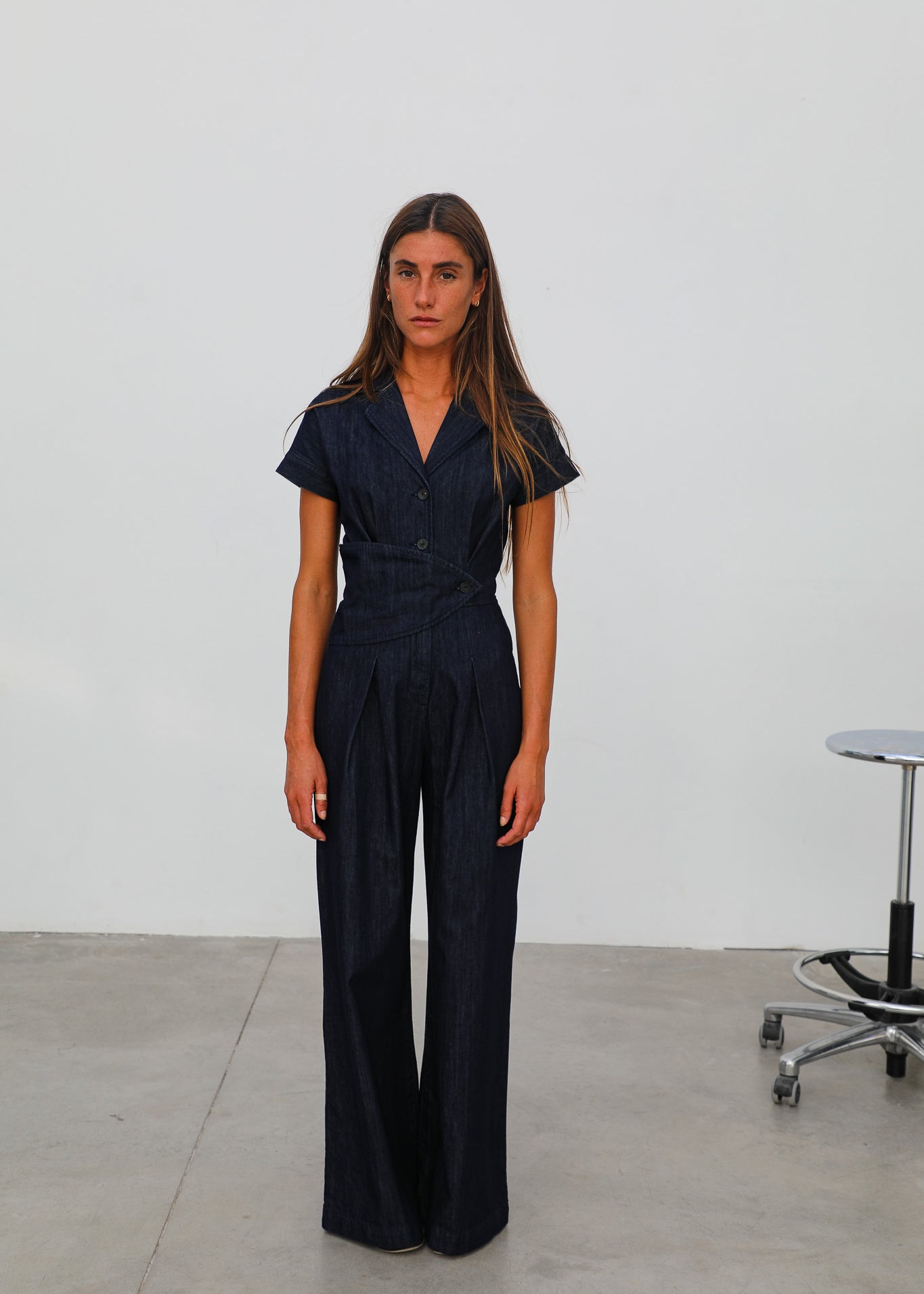 Denim Buttons Romper