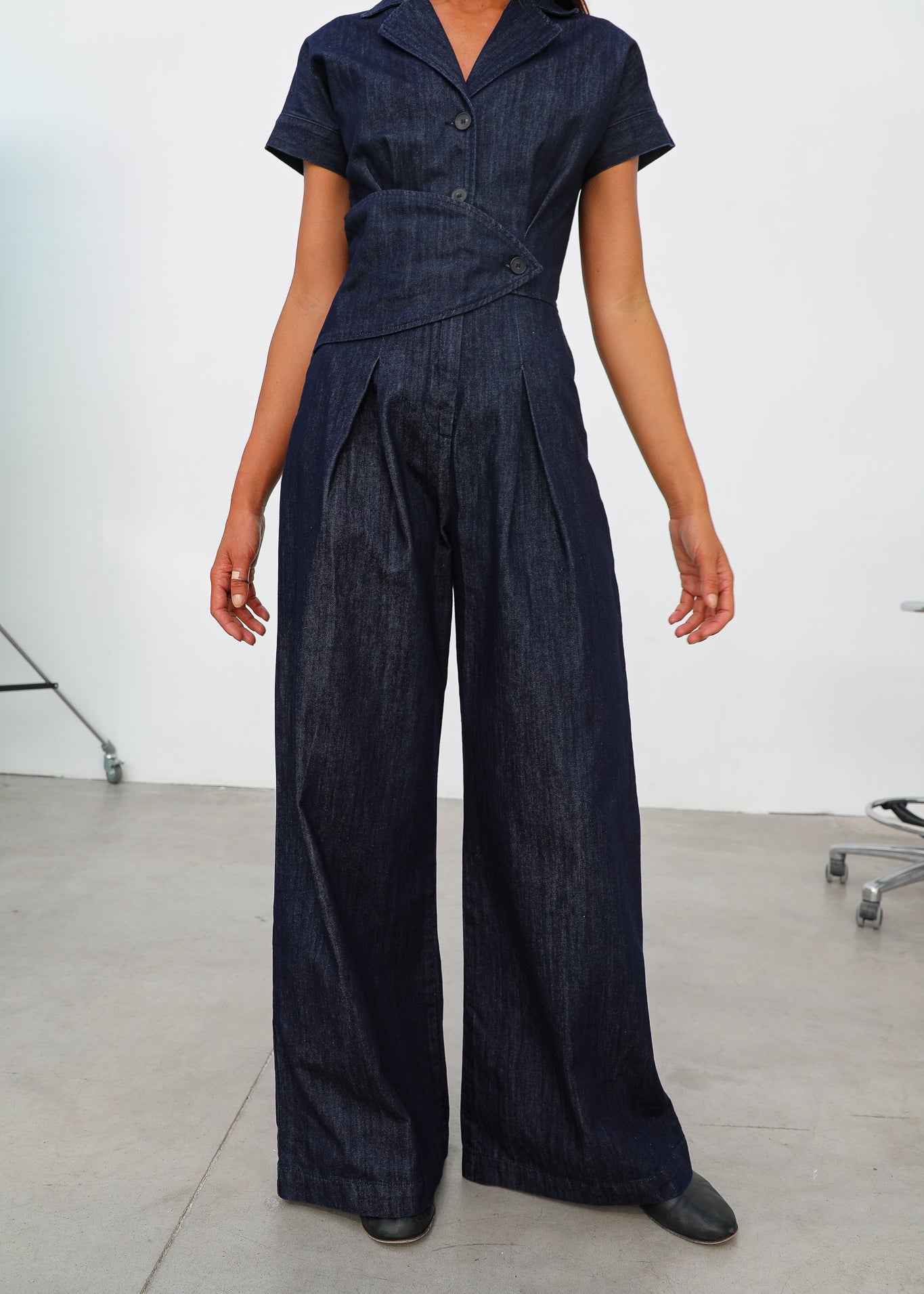Denim Buttons Romper