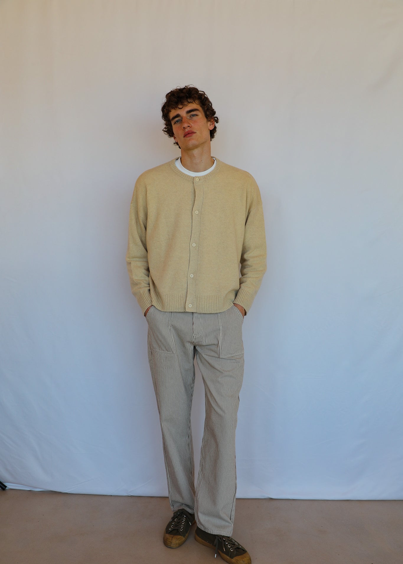 Buttons Knit Sweater Natural