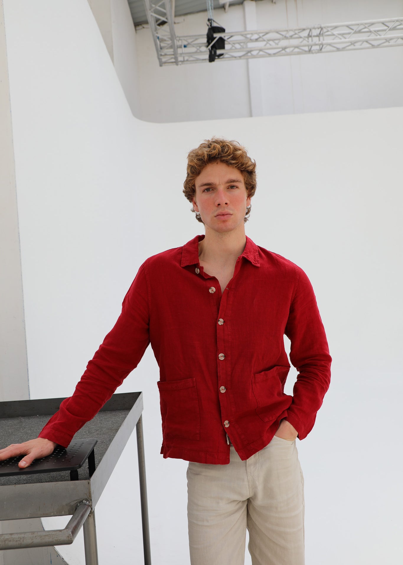 LIMITED EDITION - Linen Jacket Chili Red