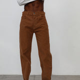 Corduroy Denim Comfy Pants Brown