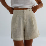 Short Linen Pants White