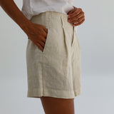 Short Linen Pants White