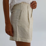 Short Linen Pants White