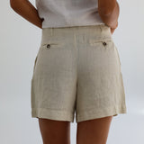 Short Linen Pants White