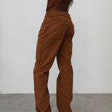 Corduroy Denim Comfy Pants Brown
