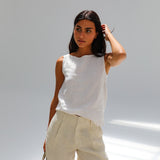 Short Linen Pants White