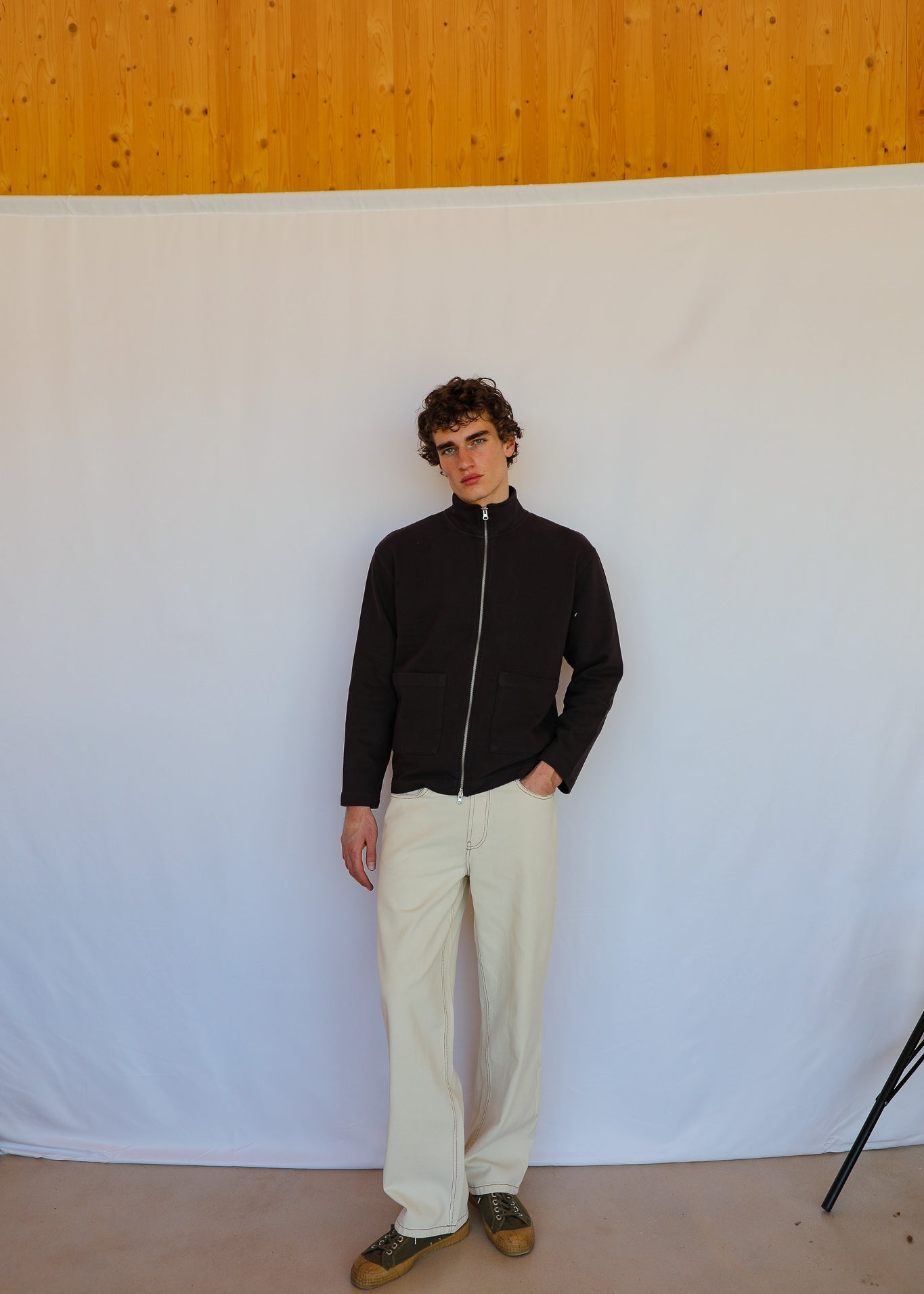 Double Zip Jacket Brown
