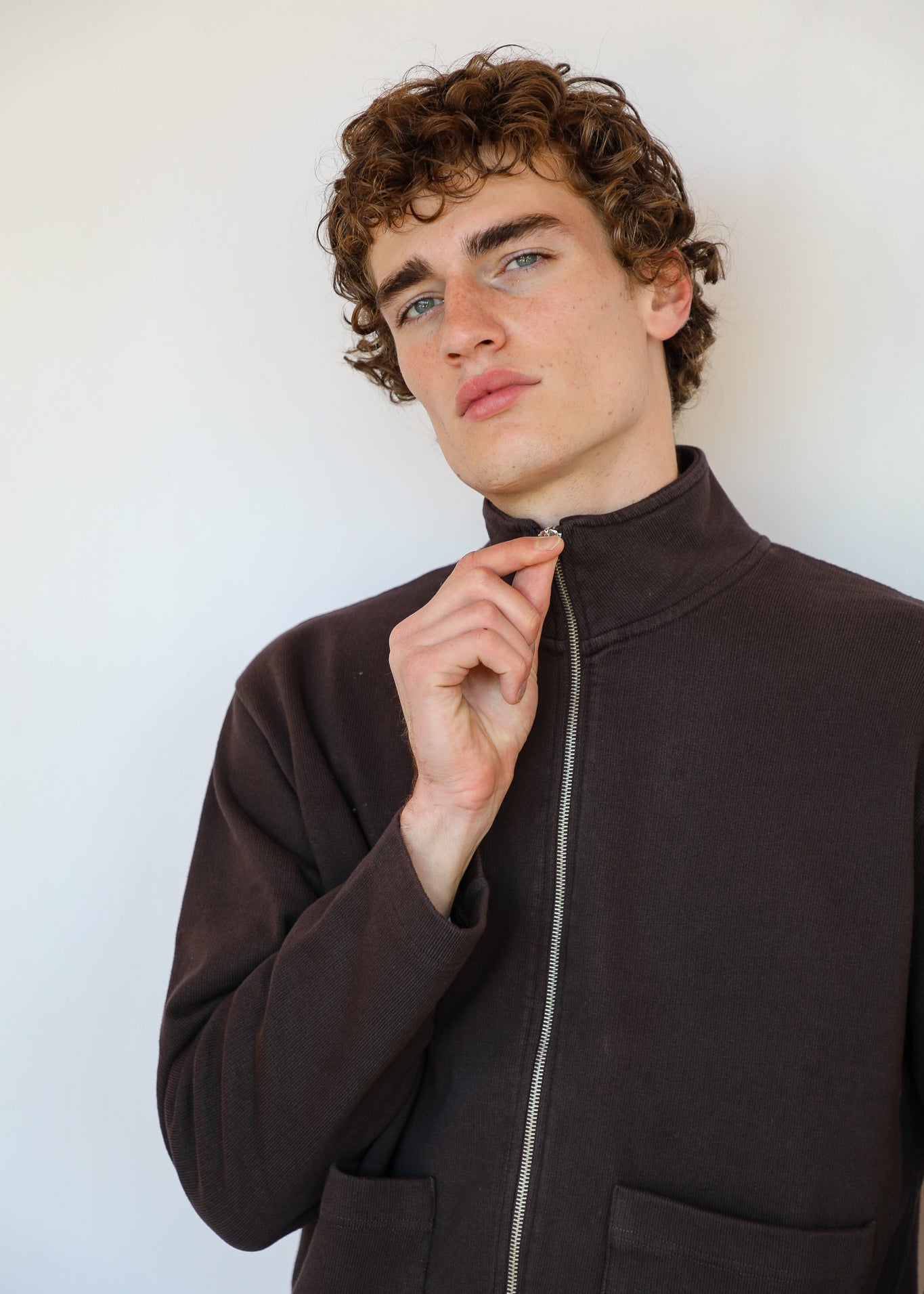 Double Zip Jacket Brown
