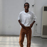 Corduroy Denim Comfy Pants Brown