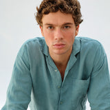 Blazer Linen Shirt Green Aqua
