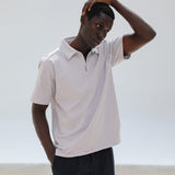 Short Modern Polo Light Grey