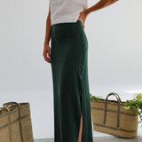 Linen Skirt Green