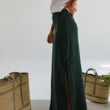 Linen Skirt Green