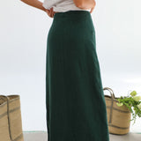 Linen Skirt Green