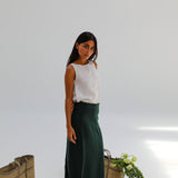 Linen Skirt Green