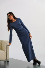 Striped Long Dress Blue