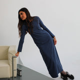 Striped Long Dress Blue