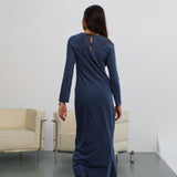 Striped Long Dress Blue
