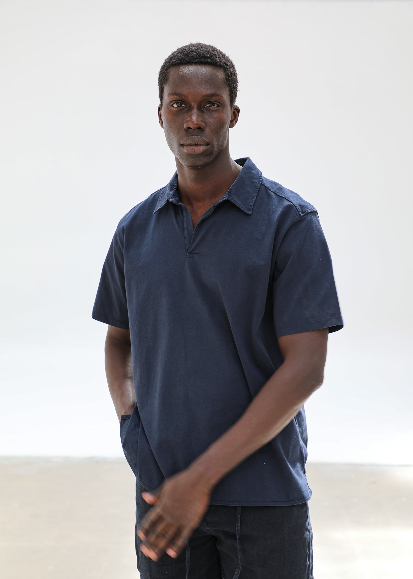 Short Modern Polo Navy