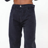 Corduroy Denim Comfy Pants Navy