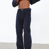 Corduroy Denim Comfy Pants Navy