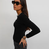 Long Ringer T-Shirt Black & White