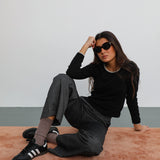 Long Ringer T-Shirt Black & White