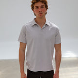 Short Modern Polo Light Grey
