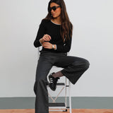 Long Ringer T-Shirt Black & White