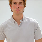 Short Modern Polo Light Grey