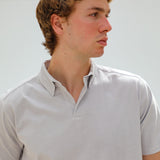 Short Modern Polo Light Grey